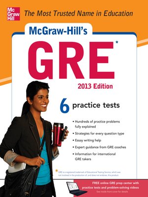 cover image of McGraw-Hill's GRE, 2013 Edition